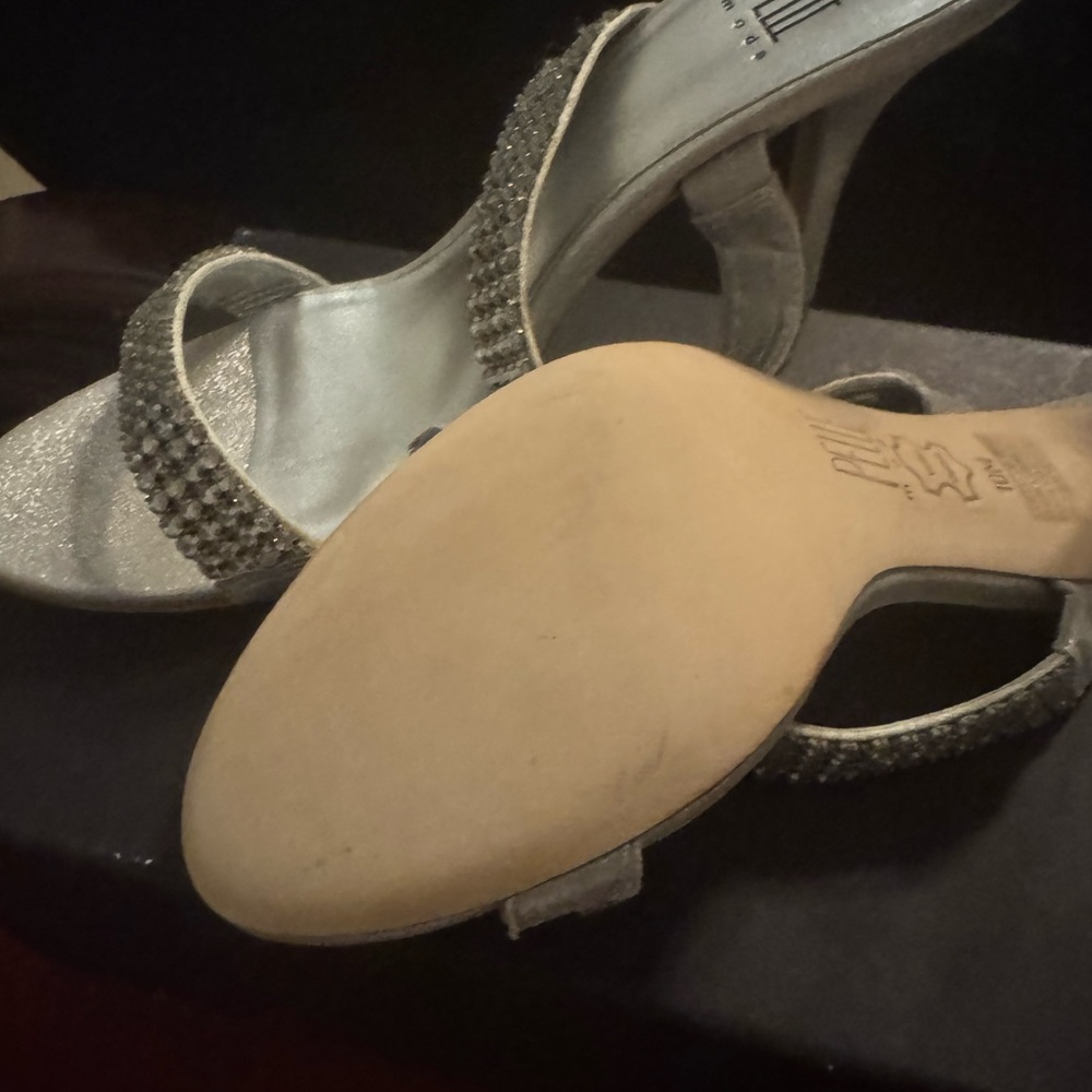 Pelle Moda Silver Rhinestone Heels - Picture 3 of 6